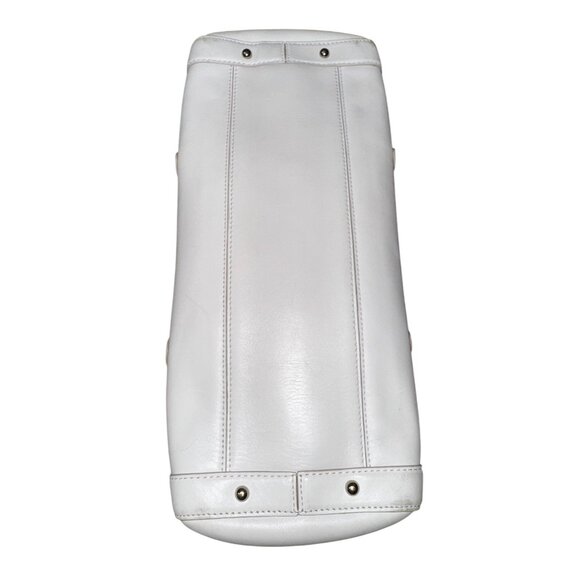 Cole Haan Trinity White Leather Handbag With Silver Hardware Y2K Classic Rave - Picture 5 of 10